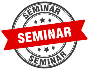 seminar stamp. seminar label on transparent background. round sign