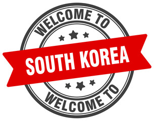 Fototapeta premium Welcome to South Korea stamp. South Korea round sign
