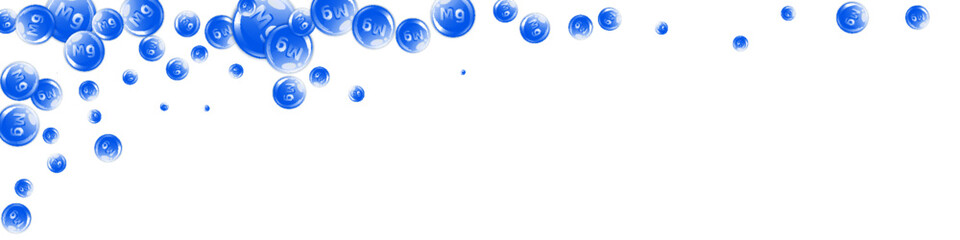 Magnesium round capsules scattered randomly.