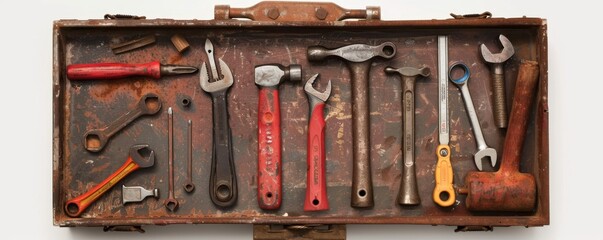 Organized Construction Tools in Toolbox - Efficiency and Order Concept