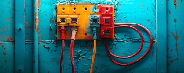 Ensuring Safety: Close-Up of Junction Box with Exposed Wires Emphasizing Insulation and Cable Management for Electrical Safety
