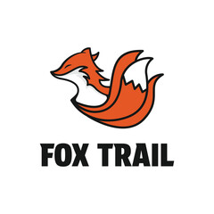 fox trail logo design concept idea