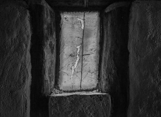 The old window in a room