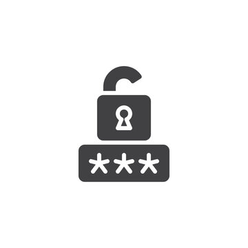 unlocked padlock password security icon clip art preview