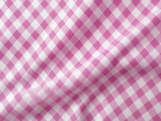 Close-Up of Pink and White Checkered Fabric. Soft, stretchy material creates a textured backdrop, perfect for a variety of design projects. The classic checkered pattern