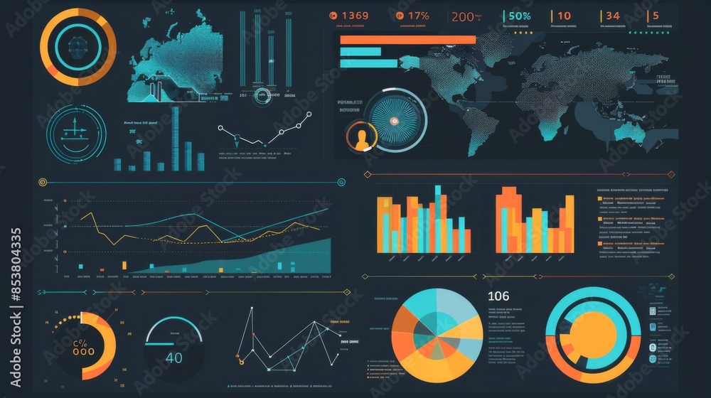 Poster a business presentation slide featuring an infographic on consumer behavior trends and market analys