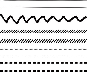 イラスト素材：ライン素材のあしらい　手書きのシンプルでかわいい罫線. simple hand draw borders