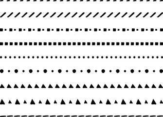 Obraz premium イラスト素材：ライン素材のあしらい 手書きのシンプルでかわいい罫線. simple hand draw borders