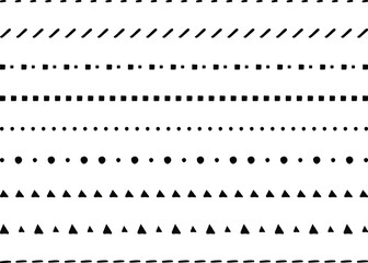 Fototapeta premium イラスト素材：ライン素材のあしらい 手書きのシンプルでかわいい罫線. simple hand draw borders