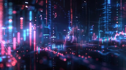 Obraz premium Abstract Digital Data Stream, Generative AI