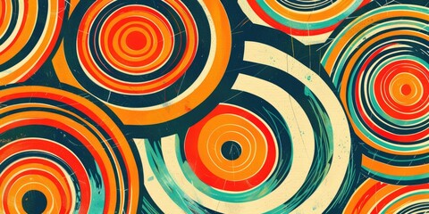 Fototapeta premium Colorful Yarn Circle Art on Fabric