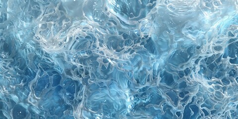 The image shows a digitally generated image of a rough sea surface with breaking waves