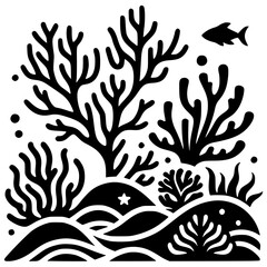 Beautiful simple coral reef silhouette