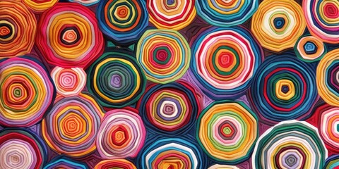 Fototapeta premium Vibrant Yarn Circles Pattern