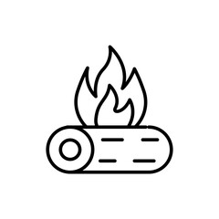 Campfire outline icons, minimalist vector illustration ,simple transparent graphic element .Isolated on white background