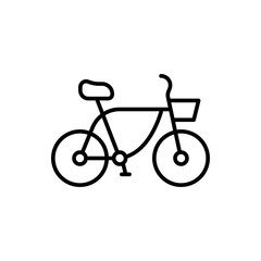 Fototapeta premium Bicycle outline icons, minimalist vector illustration ,simple transparent graphic element .Isolated on white background