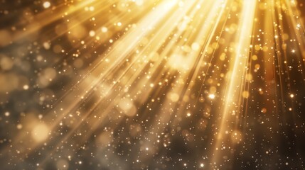 Abstract photography of radiant light beams creating an enchanting effect, Artistic close-up of golden light beams with a magical, sparkling atmosphere