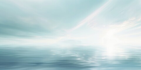Obraz premium Abstract, White background with a blue sky and water reflecting the serene horizon, perfect for desktop wallpaper