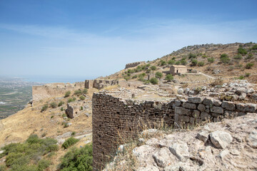 Acrocorinth fortress, Upper Corinth, the acropolis of ancient Corinth Peloponnese, Greece