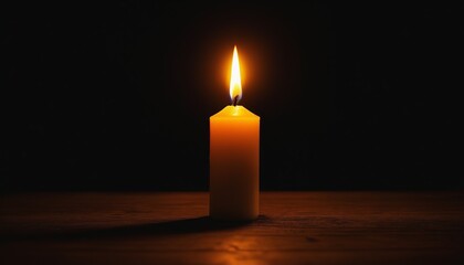 Candlelight with Dancing Flame in Darkness