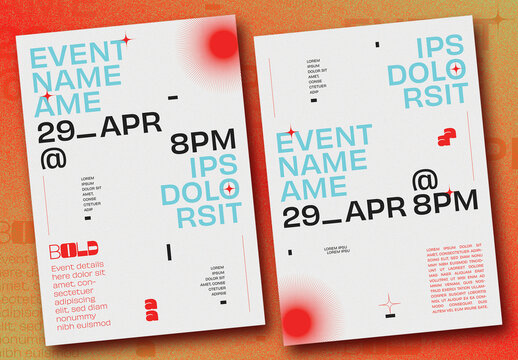 Poster with Bold Typography & Red Accents