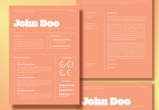Orange Resume Layout with Bold Typography