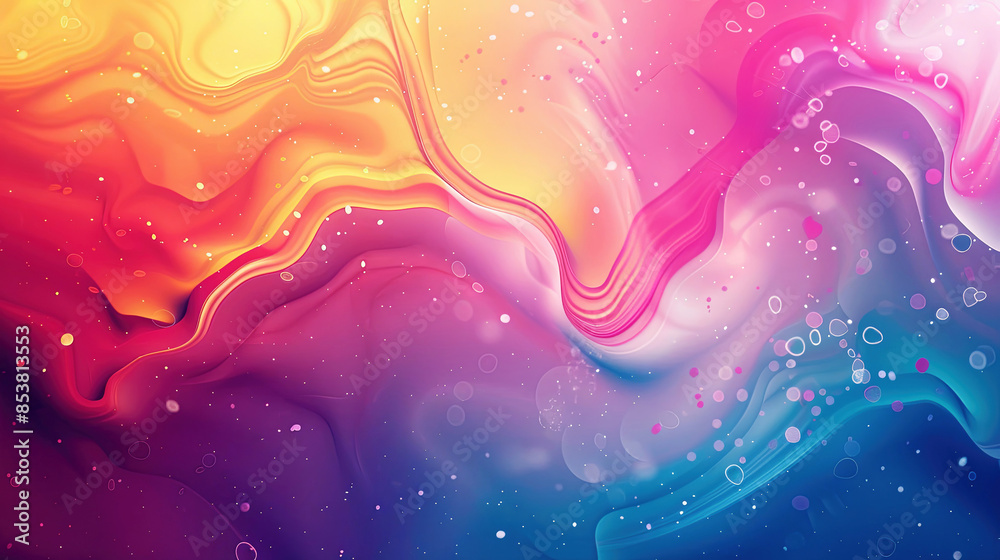 Wall mural vibrant abstract background in realism style with flowing analogous colors