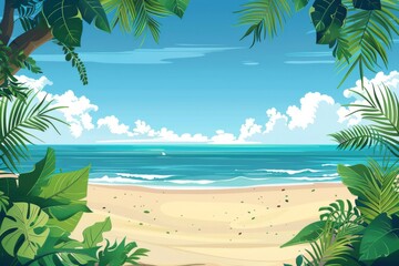 Obraz premium Summer Background illustration created with Generative AI