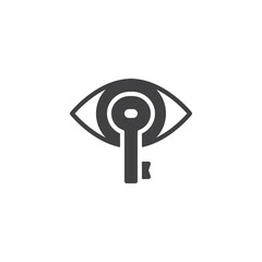 Eye with a key vector icon