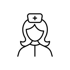 Nurse outline icons, minimalist vector illustration ,simple transparent graphic element .Isolated on white background