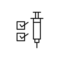 Vaccination outline icons, minimalist vector illustration ,simple transparent graphic element .Isolated on white background