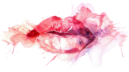 Female lips, vector , on transparent background