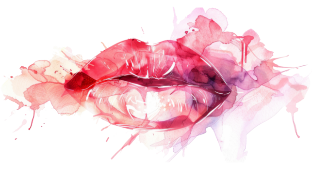 Female lips, vector , on transparent background