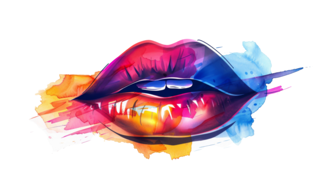 Female lips, vector , on transparent background
