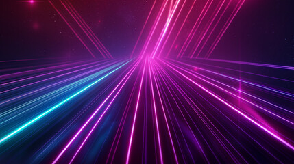 The neon lines and rays background, Illustration