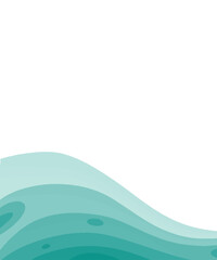 Abstract vector background with waves, lines and smooth transitions of blue, emerald and white colors.