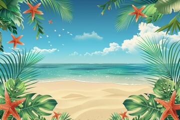 Summer Background illustration created with Generative AI