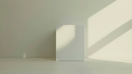 Obraz premium White pedestal illuminated by natural light, neutral background.