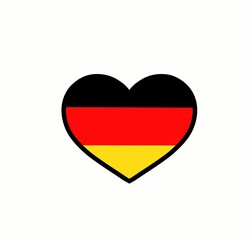 heart with german flag, germany country