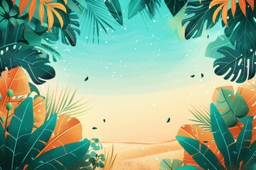 Summer Background illustration created with Generative AI