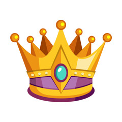 King's Crown isolated on white background. Royal and Monarch symbol. Vector cartoon illustration.	