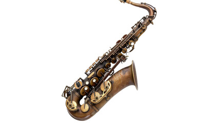 Naklejka premium Saxophone instrument on white background 