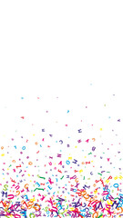 Scattered letters of latin alphabet. Colorful