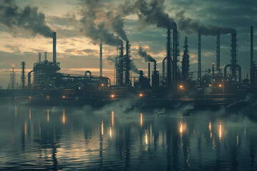 Fototapeta premium refinery at night