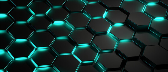 Fototapeta premium Futuristic Glowing Hexagonal Pattern