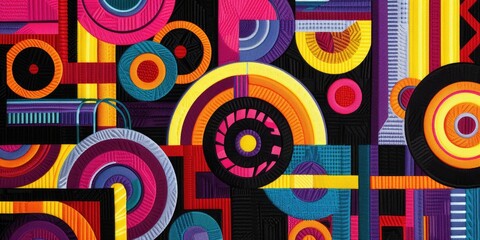 Colorful Digital Pattern with Geometric Elements