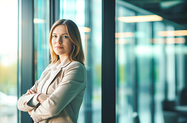 Fototapeta premium Portrait of smiling businesswoman indoor