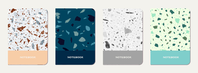 Notepad cover design. Terrazzo abstract