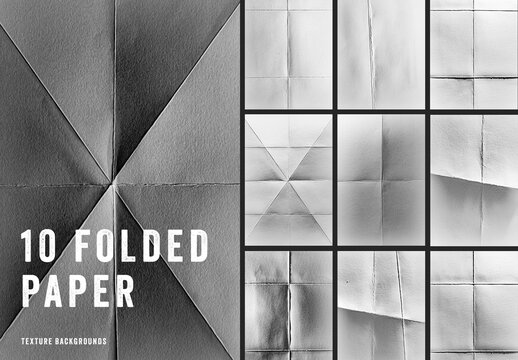 10 White Folded Paper Texture Overlays