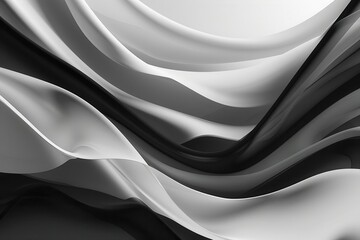 abstract black and white gradient background with smooth flowing lines and soft shapes digital art